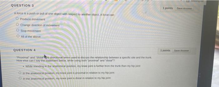 Question 1 1 Points Save Answer Please Choose The Option That Best Fits The Description Of Combined General Motion Whe 2