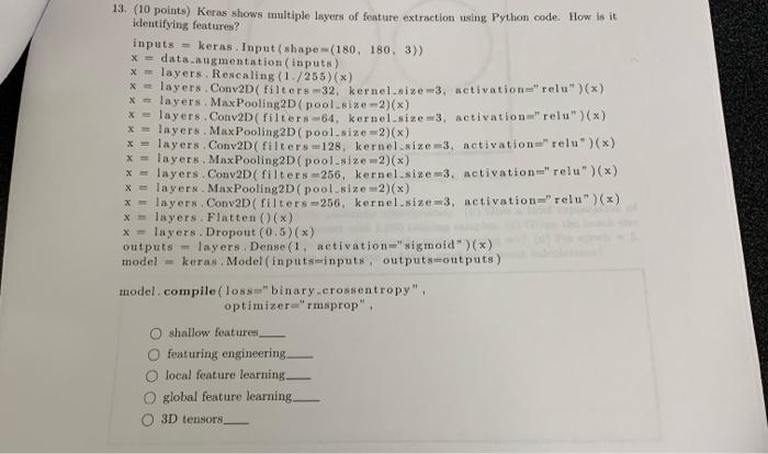 13 10 Points Keras Shows Multiple Layers Of Feature Extraction Using Python Code How Is It Identifying Features Ker 1