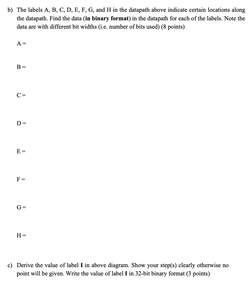 Question 3 Single Cycle Datapath 15 Points The Following 32 Bit Mips Instruction Is Fetched From The Instruction Memo 2