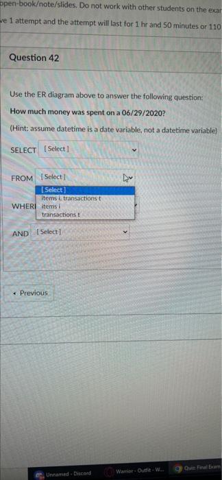 Please Refer To This Image To Answer The Next 4 Questions Items Transactions Pk Barcode 1 10 Pk Transactionid Purchas 3