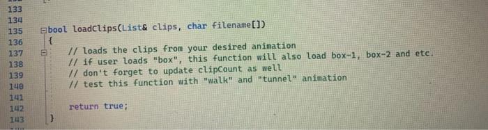 Loadclips This Function Is Used To Load A Series Of Animation Files Making Up An Animation This Function Receives As Pa 2