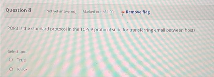 Question 13 Not Yet Answered Marked Out Of 1 00 Sliding Window Protocol Is Used At Layer 5 For Flow Control Select One 2