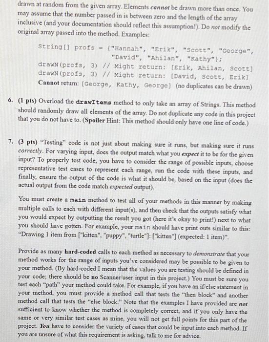 Fun With Methods Cs 221 Spring 2022 Due By 5pm On 4 29 22 In This Project You Will Be Creating Several Methods To Do 5