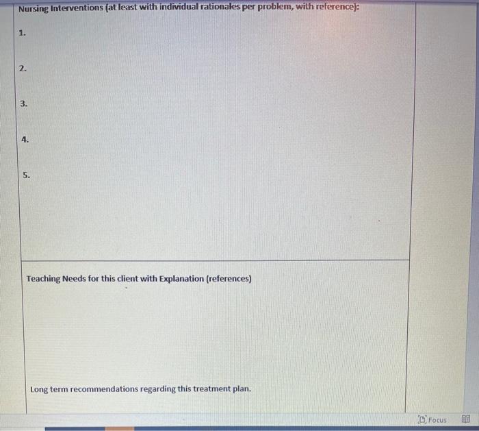 Ace Sex Patient Initials Key Problem 1 Key Problem Assessment Assessment Patient History Reason For Admission In C 2