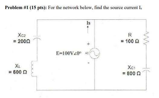 For The Network Below Find The Source Current Is 1