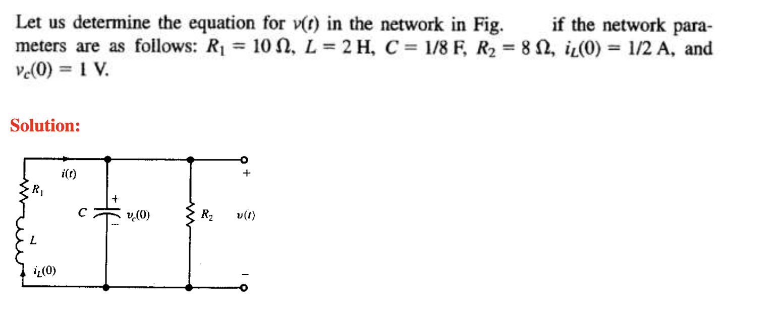If The Network Para Let Us Determine The Equation For V T In The Network In Fig Meters Are As Follows R 10 L 2 1