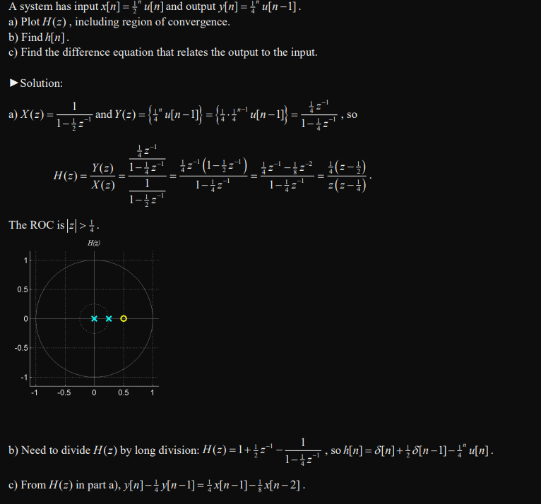 A System Has Input X N U N And Output Y N U N 1 A Plot H Z Including Region Of Convergence B Find H N 1