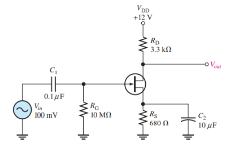 A What Is The Input Resistance Seen By The Signal Source B Using Multisim Simulate The Amplifier Gain Using A 2n4341 1