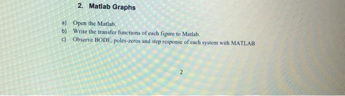 2 Matlab Graphs A Open The Matlab B Write The Transfer Functions Of Each Figure To Matlab C Observe Bode Poles Ze 1