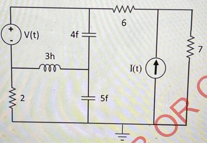 G Write But Do Not Solve The Set Of Time Domain Loop Equations For This Circuit V T 2 3h M 4f 5f Www 6 I T T 7 Qr 3