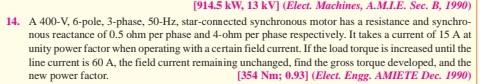 914 5 Kw 13 Kv Elect Machines A M L E Sec B 1990 14 A 400 V 6 Pole 3 Phase 50 Hz Star Connected Synchrono 1