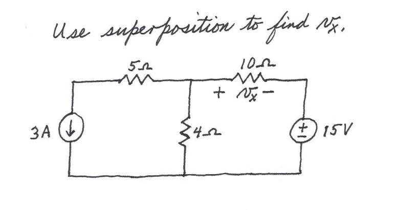 Use Superposition To Find V5 52 102 X 15v 3a 4 22 1