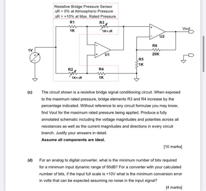 Resistive Bridge Pressure Sensor Ar 0 At Atmospheric Pressure Ar 10 At Max Rated Pressure R3 R1 Www 1k 1k Ar U1 R2 1