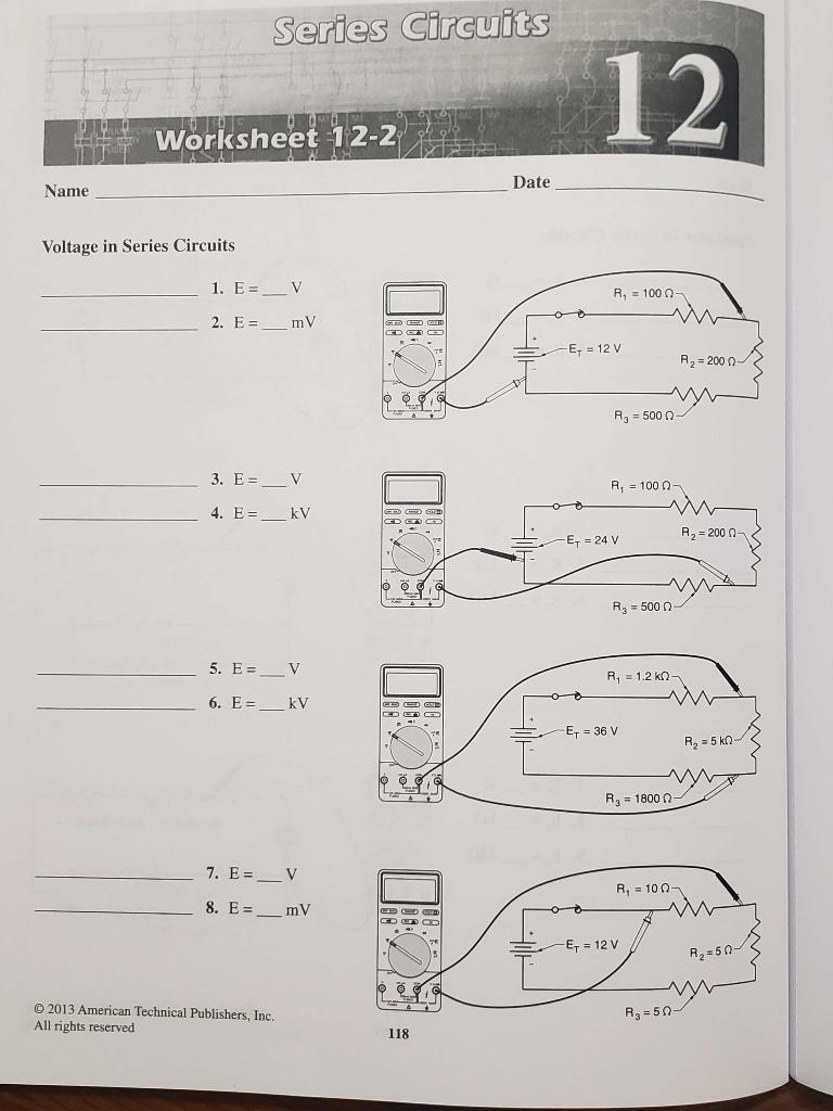 Please Complete The Following Uploaded Worksheet From Electrical Principles And Practices Workbook 4th Edition Isbn 08 1