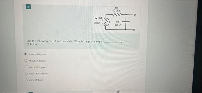 25v 100 Hy Use The Following Circuit And Calculate What Is Et In P P Volts 5 Points About 35 Vp P About 70 Vp P About 3
