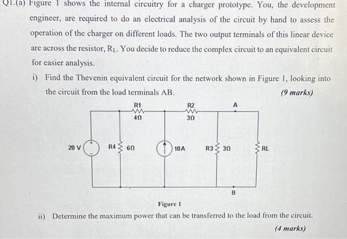 A Figure 1 Shows The Internal Circuitry For A Charger Prototype You The Development Engineer Are Required To Do An 1