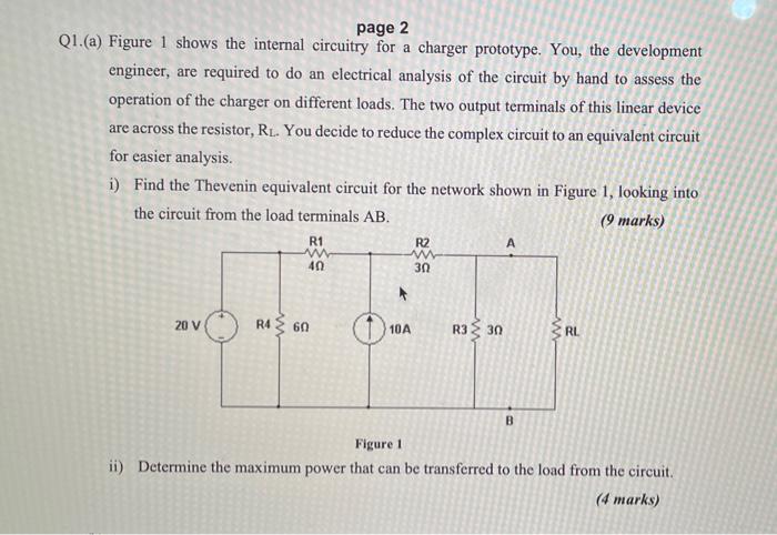 Page 2 Q1 A Figure 1 Shows The Internal Circuitry For A Charger Prototype You The Development Engineer Are Require 1