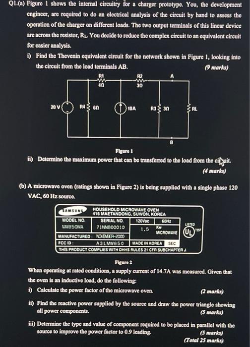 Q1 A Figure 1 Shows The Internal Circuitry For A Charger Prototype You The Development Engineer Are Required To Do 1