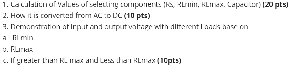 You Need To Create Zener Diode Regulated Power Supply Supply Voltage Is 220vac Output Is Dc Volts Depends On Zener 2