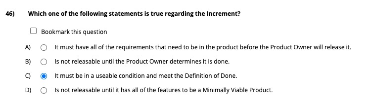 Which One Of The Following Statements Is True Regarding The Increment