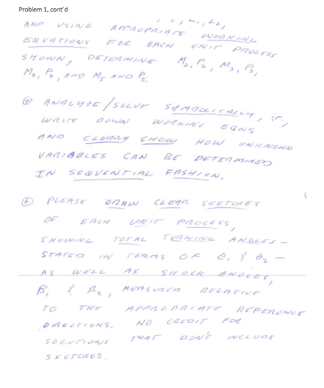 Problem 1 Symbolic Analysis Of Two Dimensional Steady High Speed Flow 2 L Ert Oblique Shock A Given And L S Obliq 2