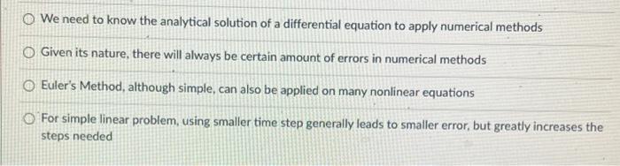 We Need To Know The Analytical Solution Of A Differential Equation To Apply Numerical Methods O Given Its Nature There 1