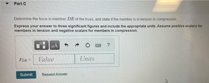 In Egure 1 P1100 Tb Figure 384 38 30 38 P P 10013 Part A Determine The Force In Member Hg Of The Truss And State If 2