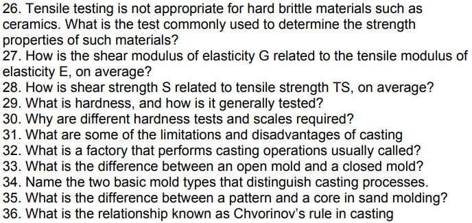 26 Tensile Testing Is Not Appropriate For Hard Brittle Materials Such As Ceramics What Is The Test Commonly Used To De 1