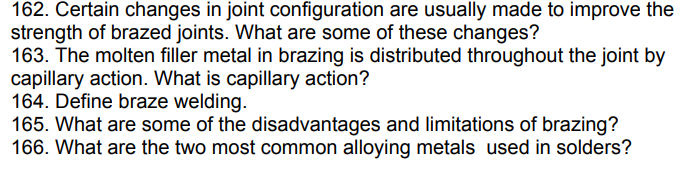 162 Certain Changes In Joint Configuration Are Usually Made To Improve The Strength Of Brazed Joints What Are Some Of 1