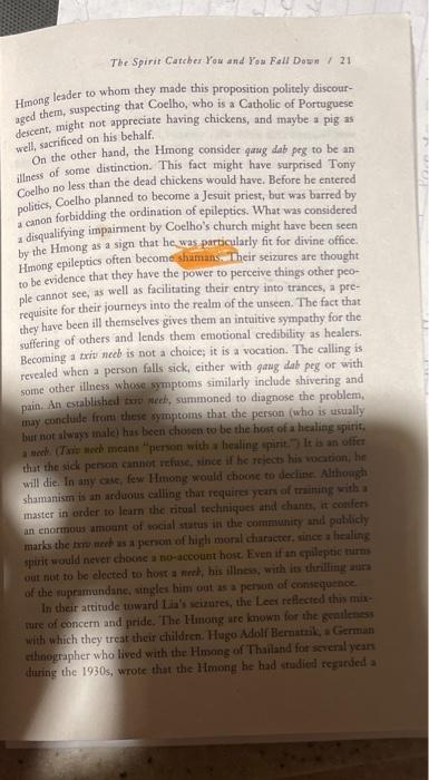 How Did Lia S Parents Feel About The Disorder What Did The Hmong Culture Feel About This Disorder 7 Ca Fleder To Wh 4