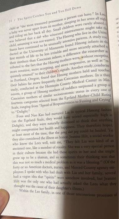 How Did Lia S Parents Feel About The Disorder What Did The Hmong Culture Feel About This Disorder 7 Ca Fleder To Wh 5