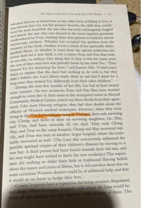 How Did Lia S Parents Feel About The Disorder What Did The Hmong Culture Feel About This Disorder 7 Ca Fleder To Wh 6