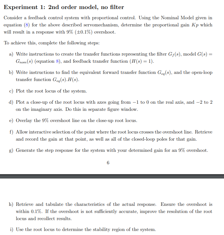 How Do You Do These Experiments Using Matlab 6