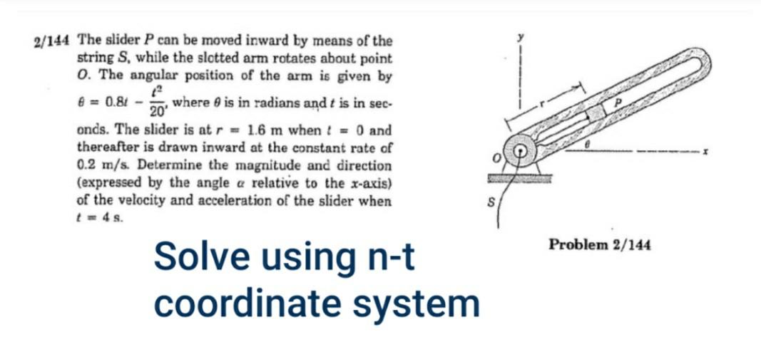 2 144 The Slider P Can Be Moved Inward By Means Of The String S While The Slotted Arm Rotates About Point O The Angula 1