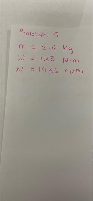 Sn Use The Values Of M W And N As Given On The Last Page That Corresponds To The Last 4 Digits Of Your U A 1 M Diamet 2