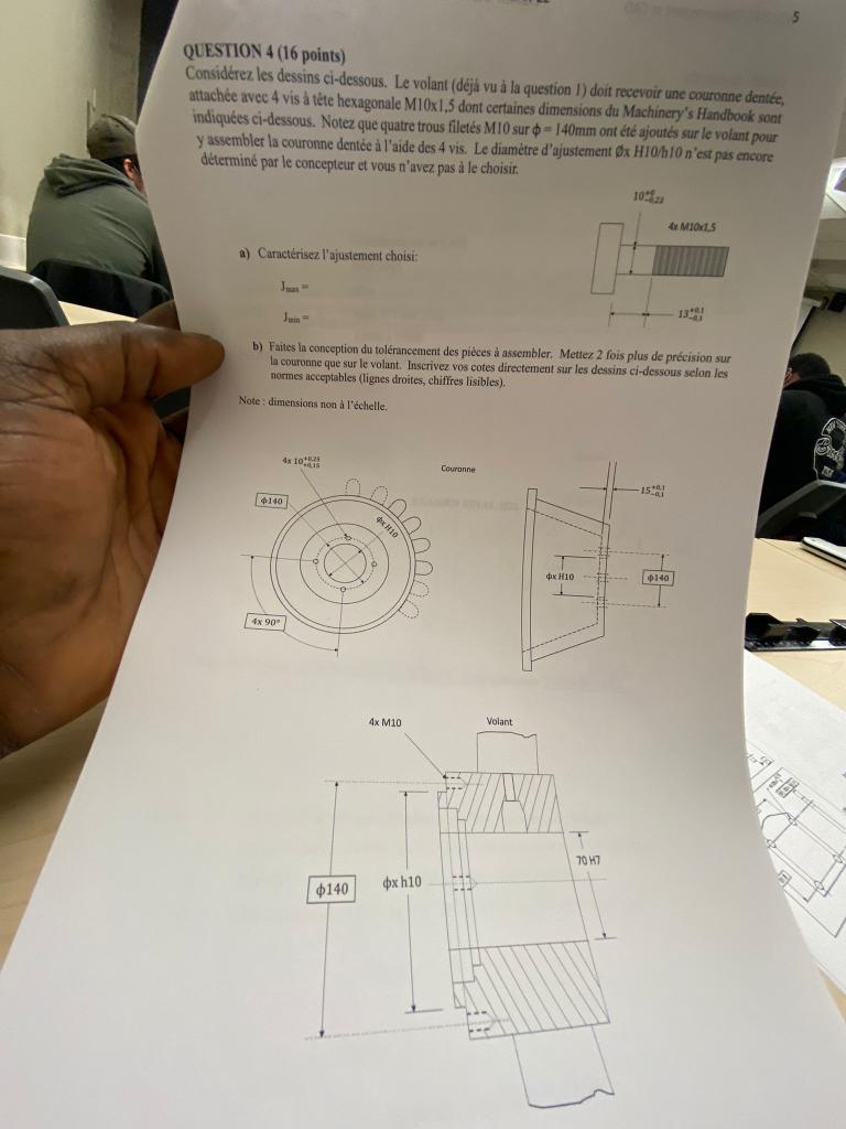 5 Question 4 16 Points Considerez Les Dessins Ci Dessous Le Volant Deja Vu A La Question 1 Doit Recevoir Une Couron 1