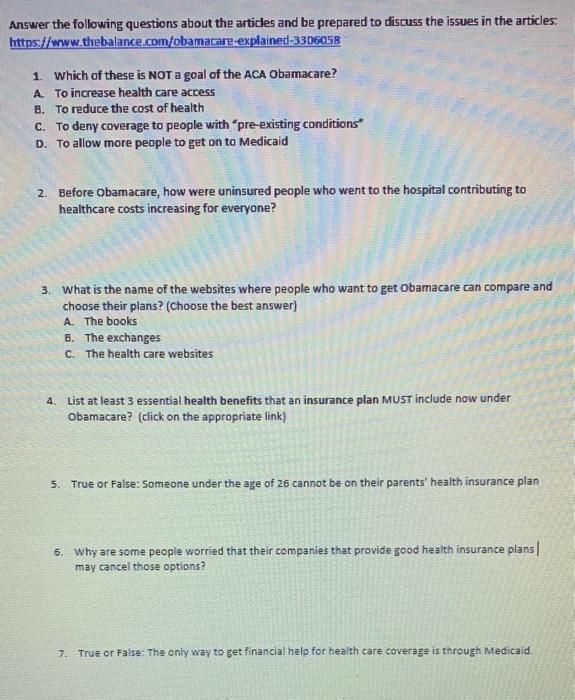 Answer The Following Questions About The Articles And Be Prepared To Discuss The Issues In The Articles Https Www The 1
