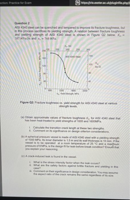 Action Practice For Exam Https Vie Exeter Ac Uk Pluginfile Php 3 Question 2 Aisi 4340 Steel Can Be Quenched And Tempe 1