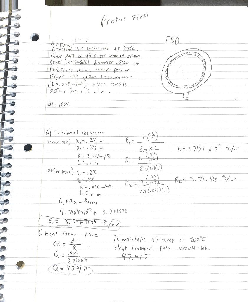 After Thermal Resistance Is Found Use That To Find The Power Generation To Maintain The Temperature Of 200c Then Get Es 1