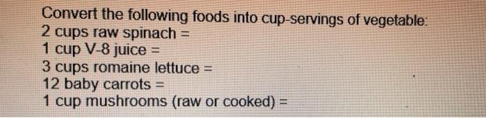Convert The Following Foods Into Ounce Servings Of Grain All Foods Are Cooked Not Dry 6 Cups Popcorn 1 Cup Rice 2