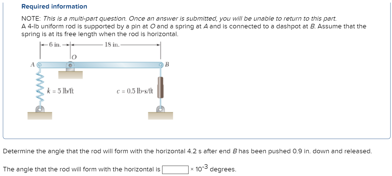 Required Information Note This Is A Multi Part Question Once An Answer Is Submitted You Will Be Unable To Return To T 1