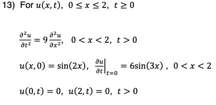 13 10 7 A String Of Length 2 Coincides With The Interval 0 2 On The X Axis The Ends Are Secured To The X Axis The 2