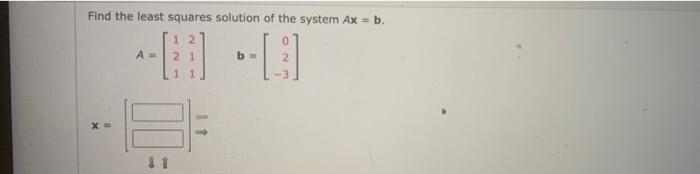 Find The Least Squares Solution Of The System Ax B A B B 11 X 1