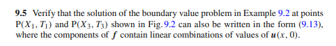 9 5 Verify That The Solution Of The Boundary Value Problem In Example 9 2 At Points P X T And P X3 73 Shown In Fig 1