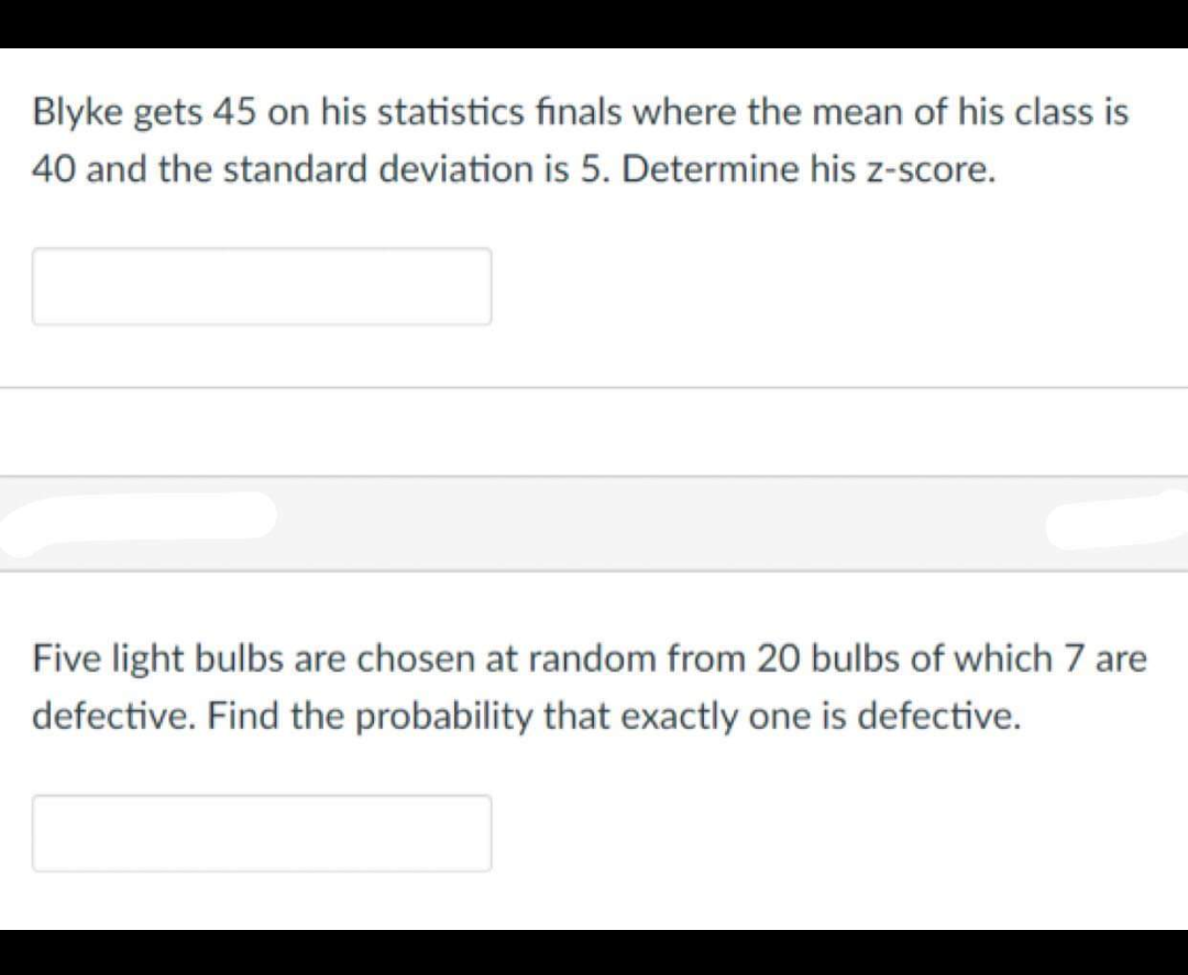 Blyke Gets 45 On His Statistics Finals Where The Mean Of His Class Is 40 And The Standard Deviation Is 5 Determine His 1