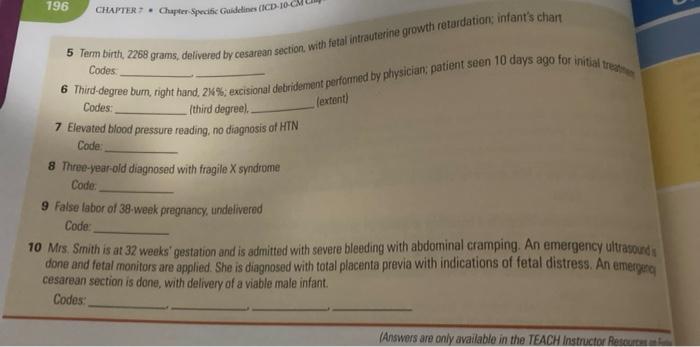 Burns And Corrosions Exercise 7 4 Code The Burn Extent Of The Body Surface Involved And Percentage Of Body Surface Bur 2