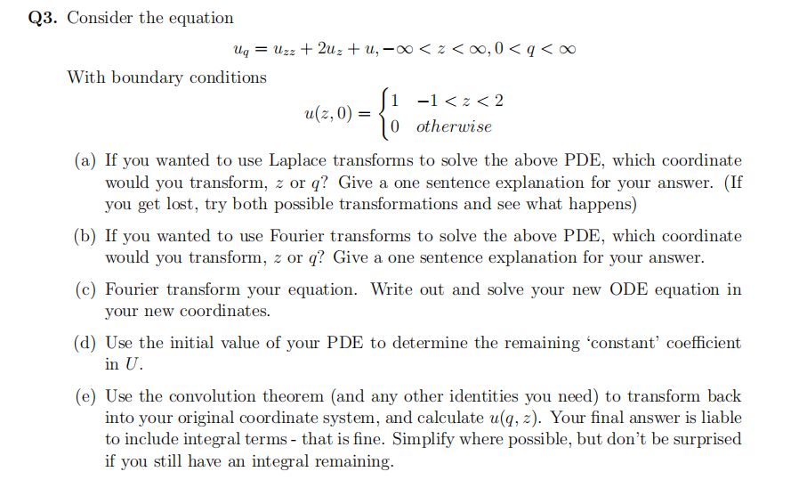 Q3 Consider The Equation Ug Uzz 2uz U Z 0 Q With Boundary Conditions U Z 0 1 1 2 0 Otherwise A 1
