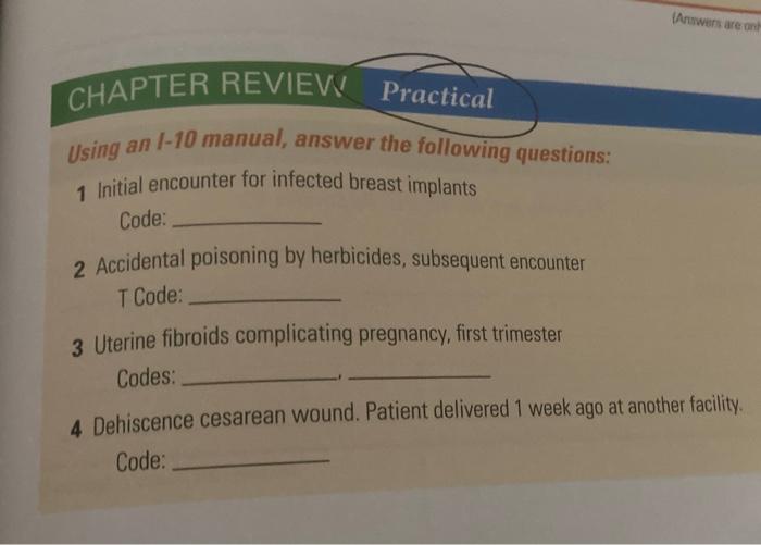 Burns And Corrosions Exercise 7 4 Code The Burn Extent Of The Body Surface Involved And Percentage Of Body Surface Bur 3