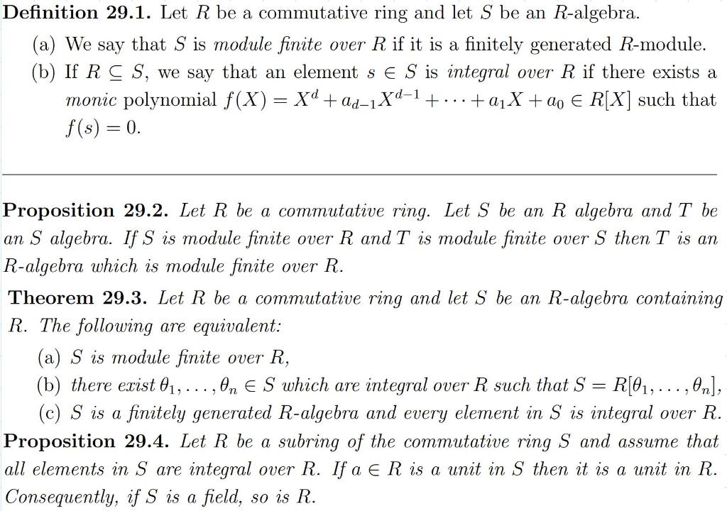 7 C2021 Y Y5 Zo Y 6 Let K Be Any Field Find All Elements In S K X Y Z Which Are Integral Over R K X20 2