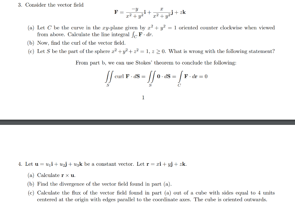 3 Consider The Vector Field Y X F J Zk X Y X Y A Let C Be The Curve In The Xy Plane Given By X Y 1